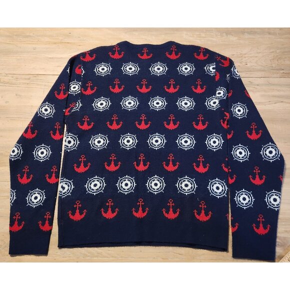 Vintage Royal Jeff Sweater Lord Jeff Blue‎ Nautical Acrylic Knit Mens Medium EUC - Picture 5 of 9
